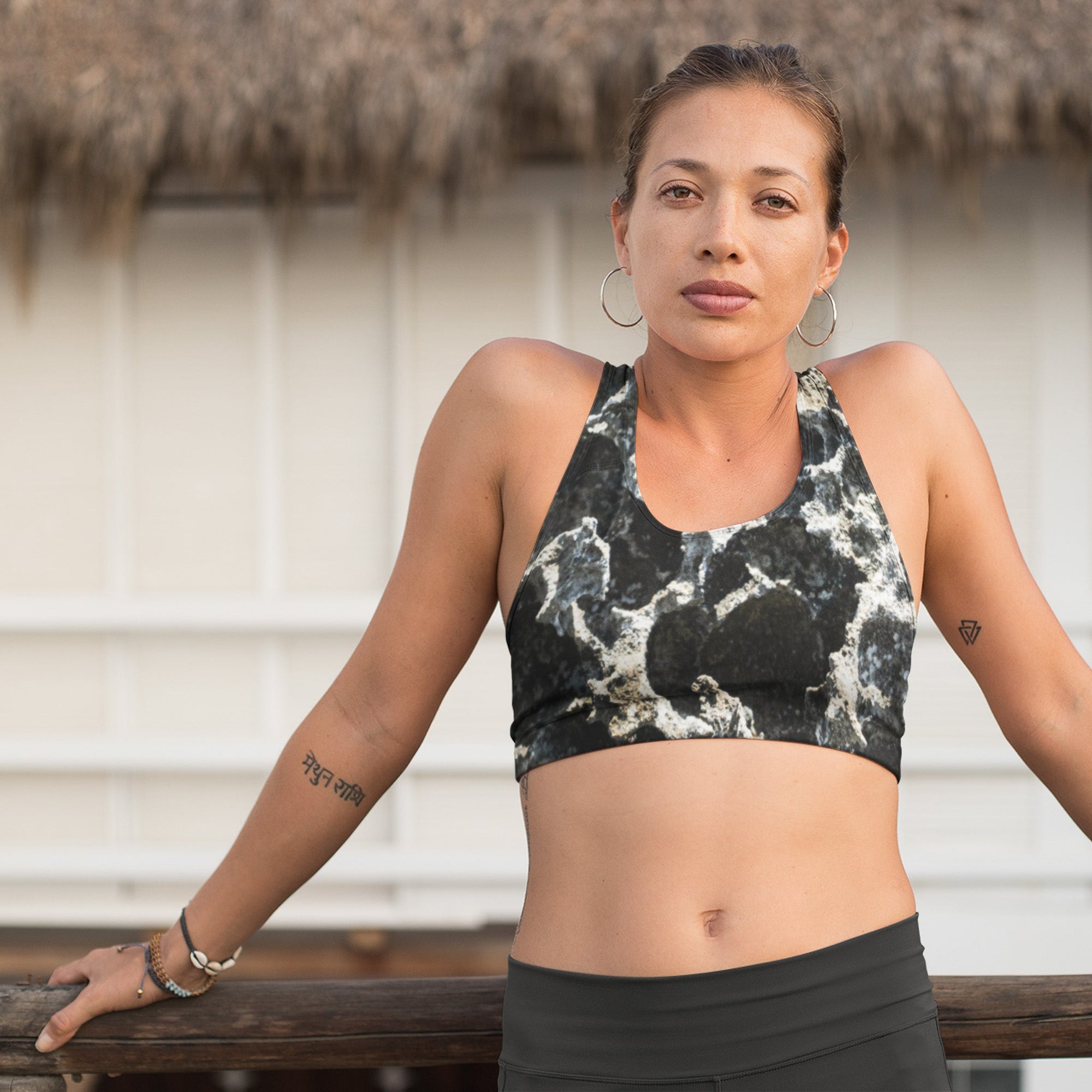 Beach Camo Padded Sports Bra - beachfrontdrifter