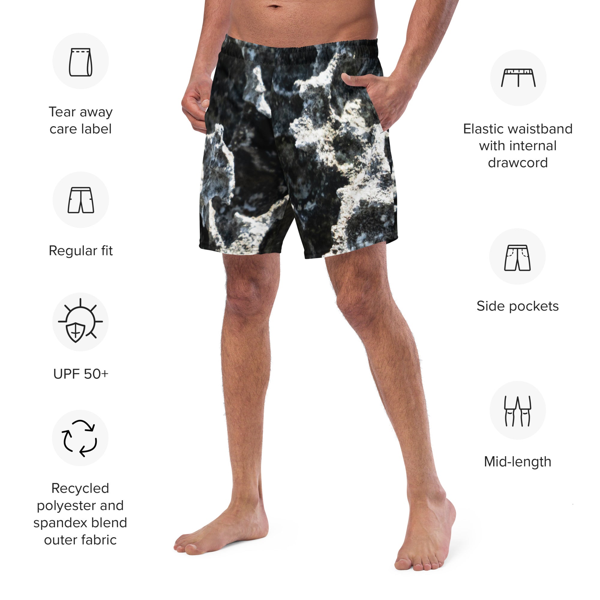 Beach Camo Swim Trunks 🌴 - beachfrontdrifter