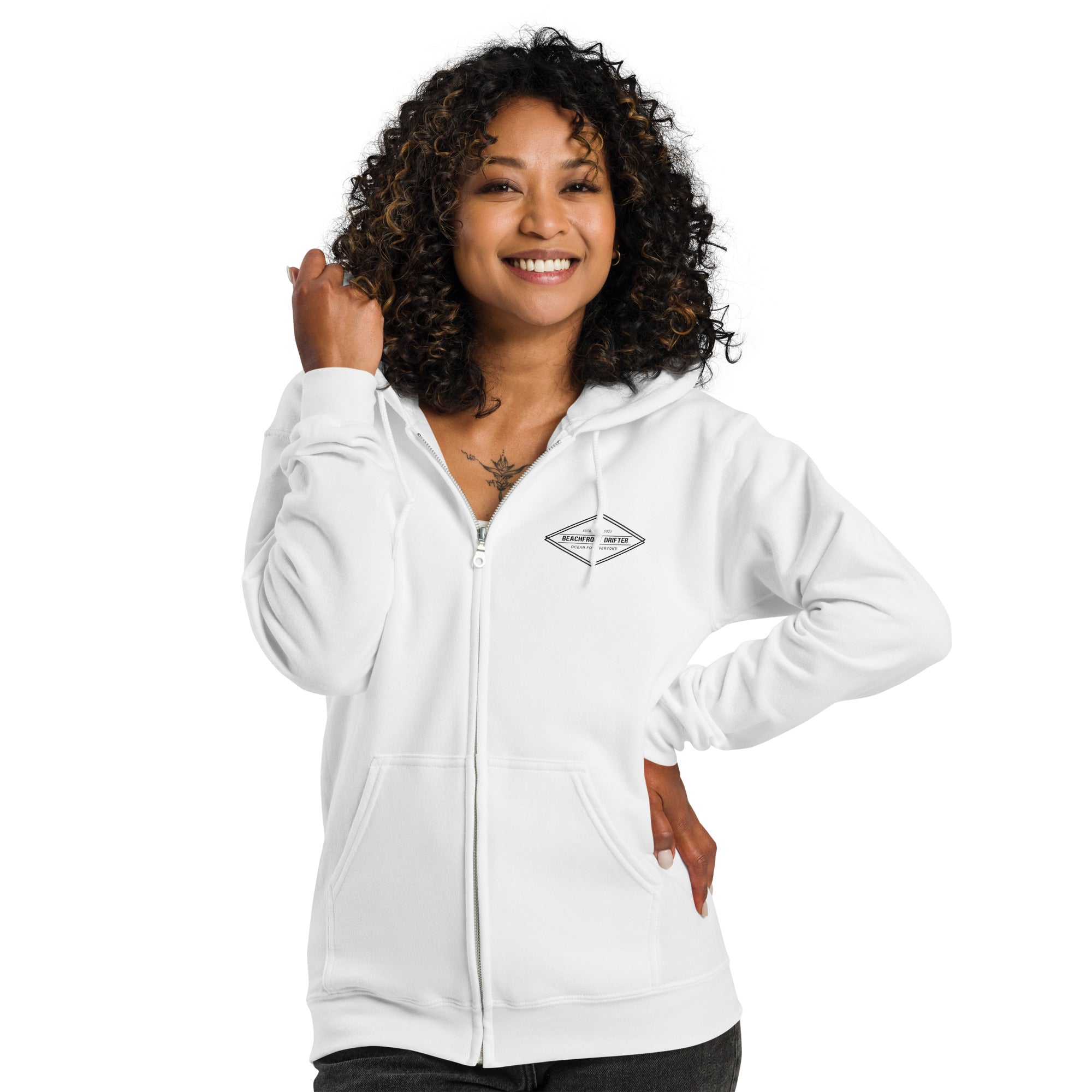 Beachfront Drifter Diamond Zip Hoodie 🌴 - beachfrontdrifter