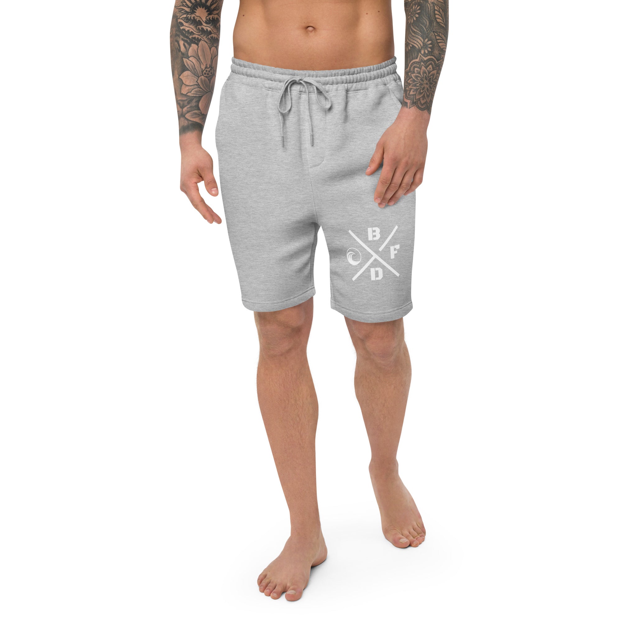 Crossed Logo Fleece Shorts - beachfrontdrifter