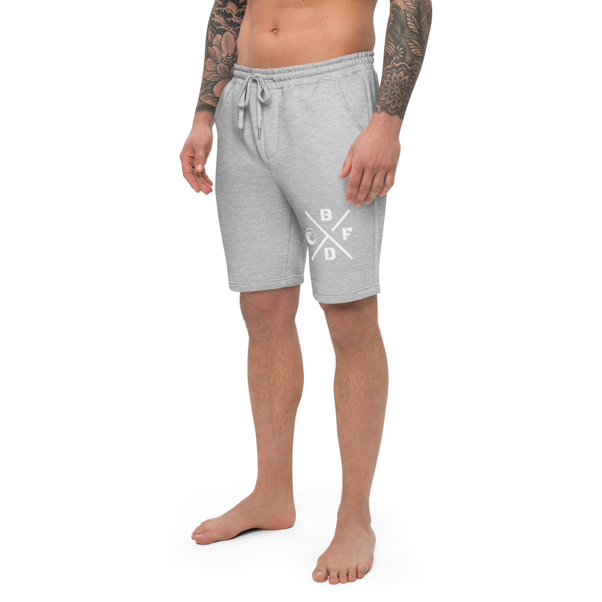 Crossed Logo Fleece Shorts - beachfrontdrifter