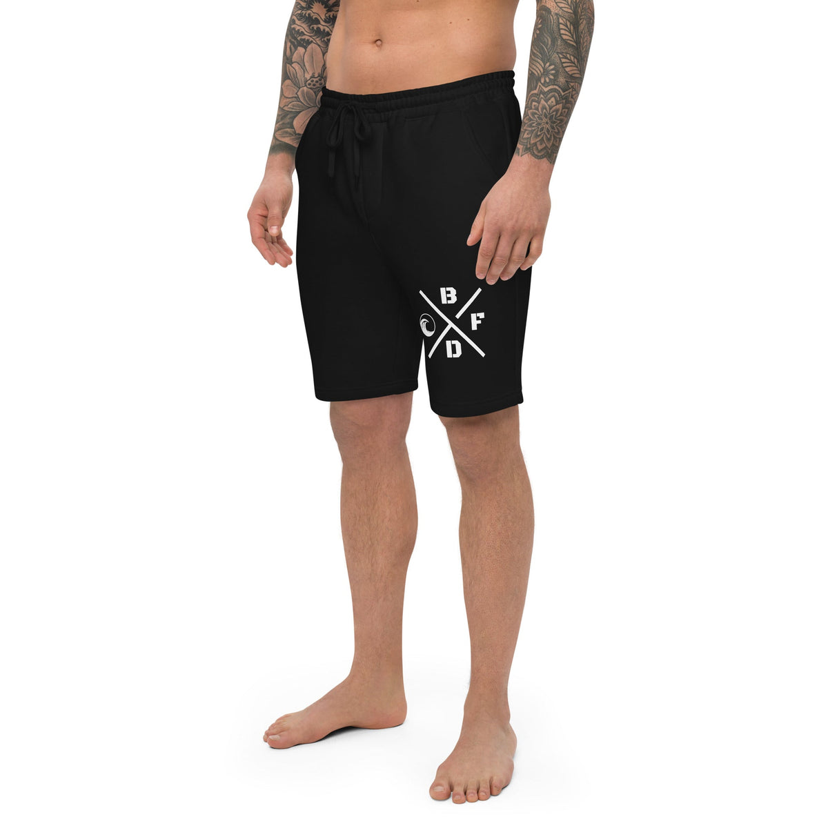 Crossed Logo Fleece Shorts - beachfrontdrifter