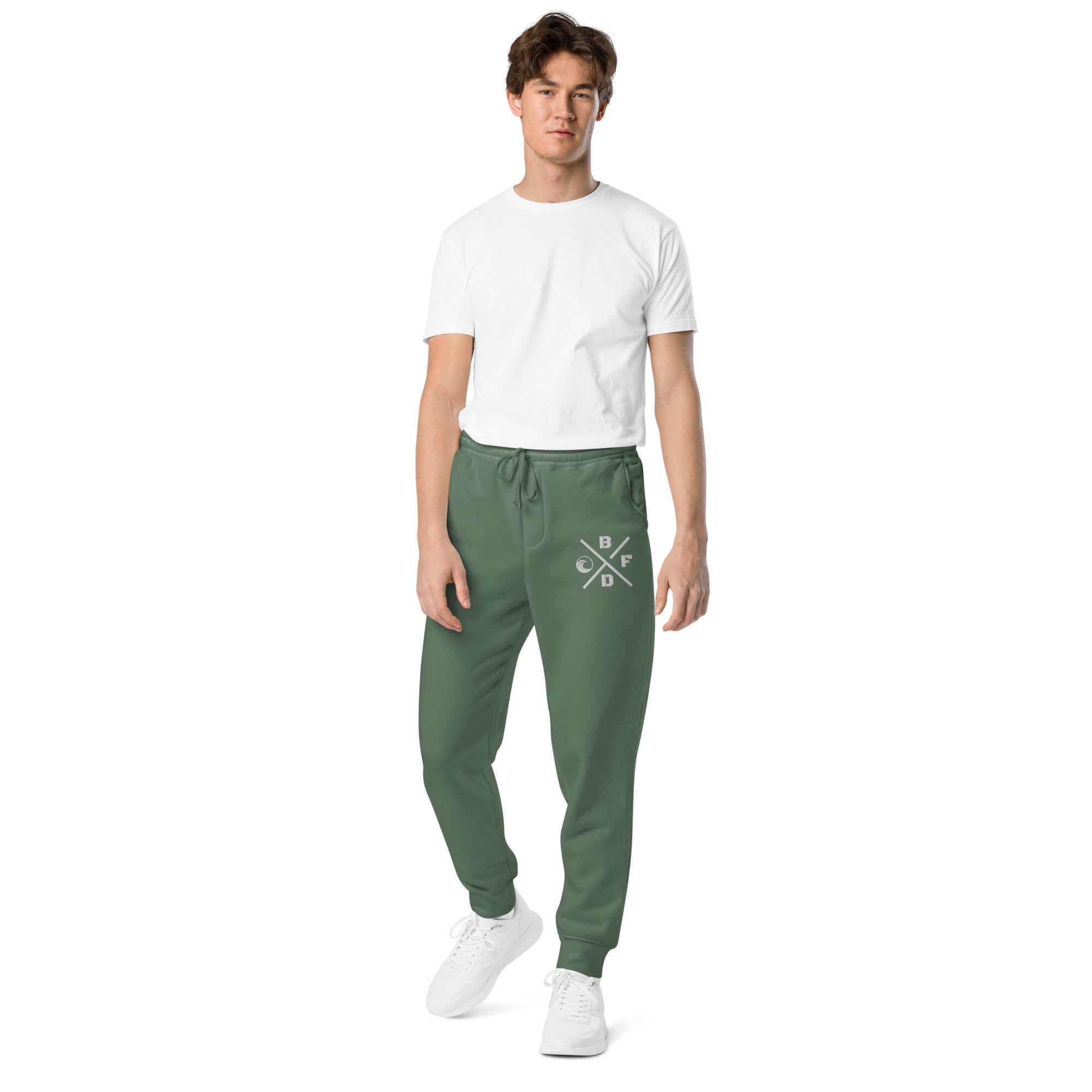 Crossed Logo Pigment-Dyed Sweatpants - beachfrontdrifter