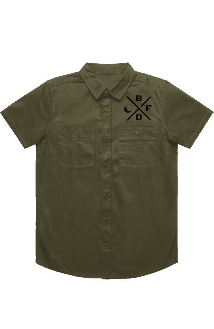 Crossed Logo Workwear S/S Shirt - beachfrontdrifter