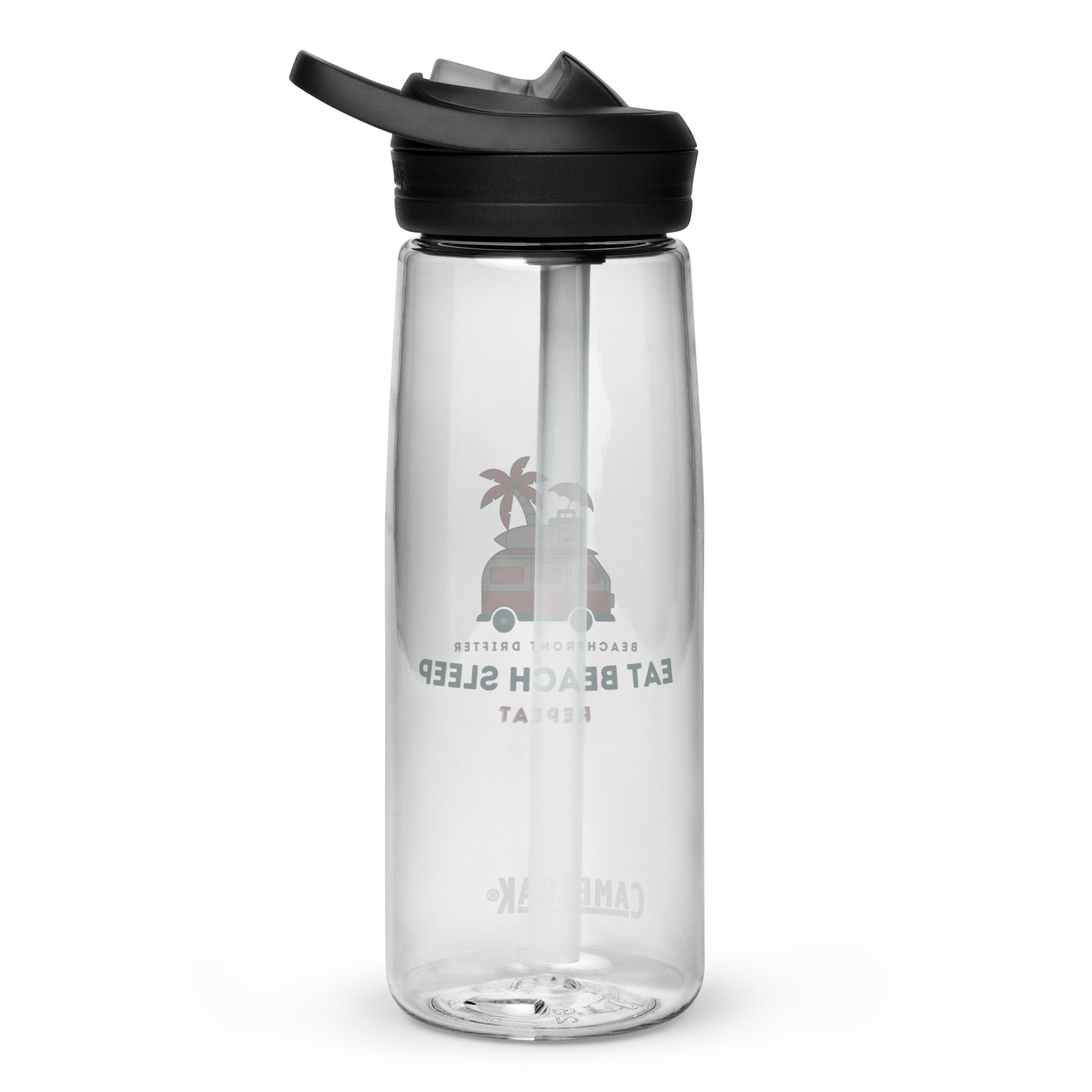 Eat Beach Sleep Sports Water Bottle - beachfrontdrifter