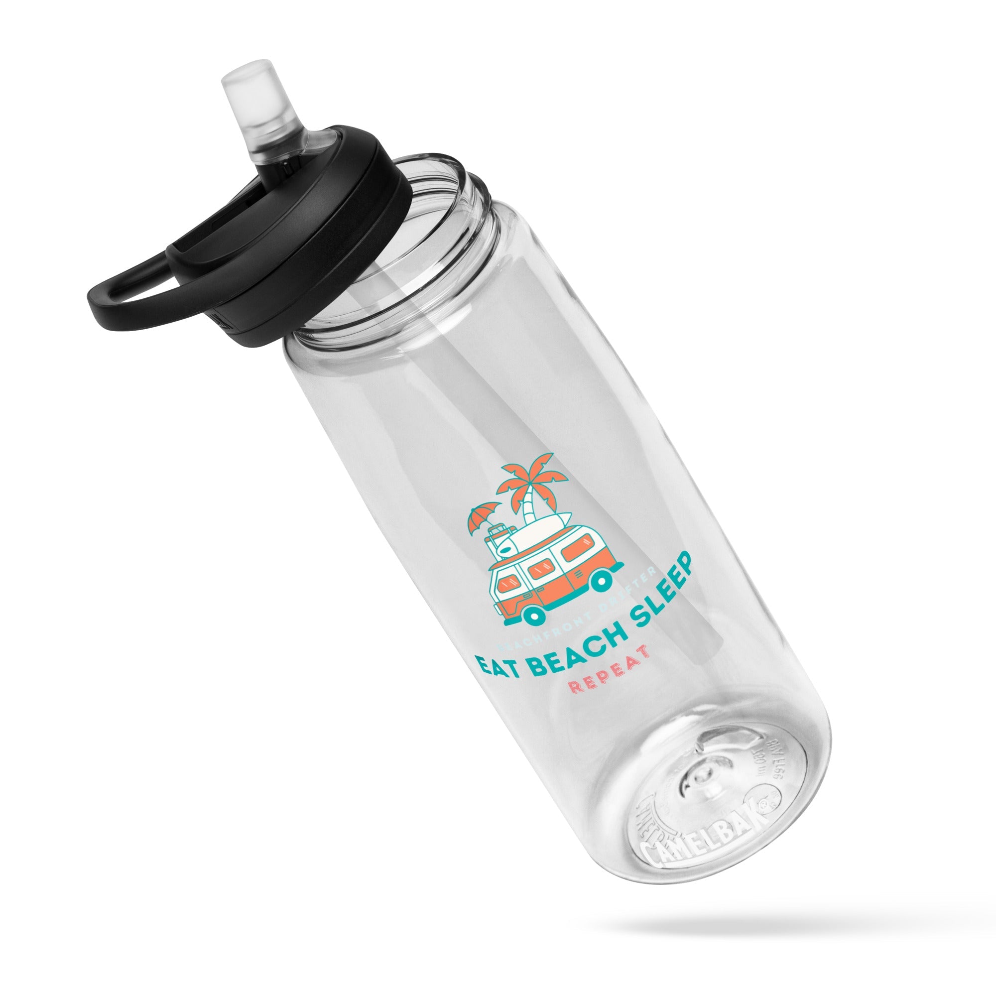 Eat Beach Sleep Sports Water Bottle - beachfrontdrifter