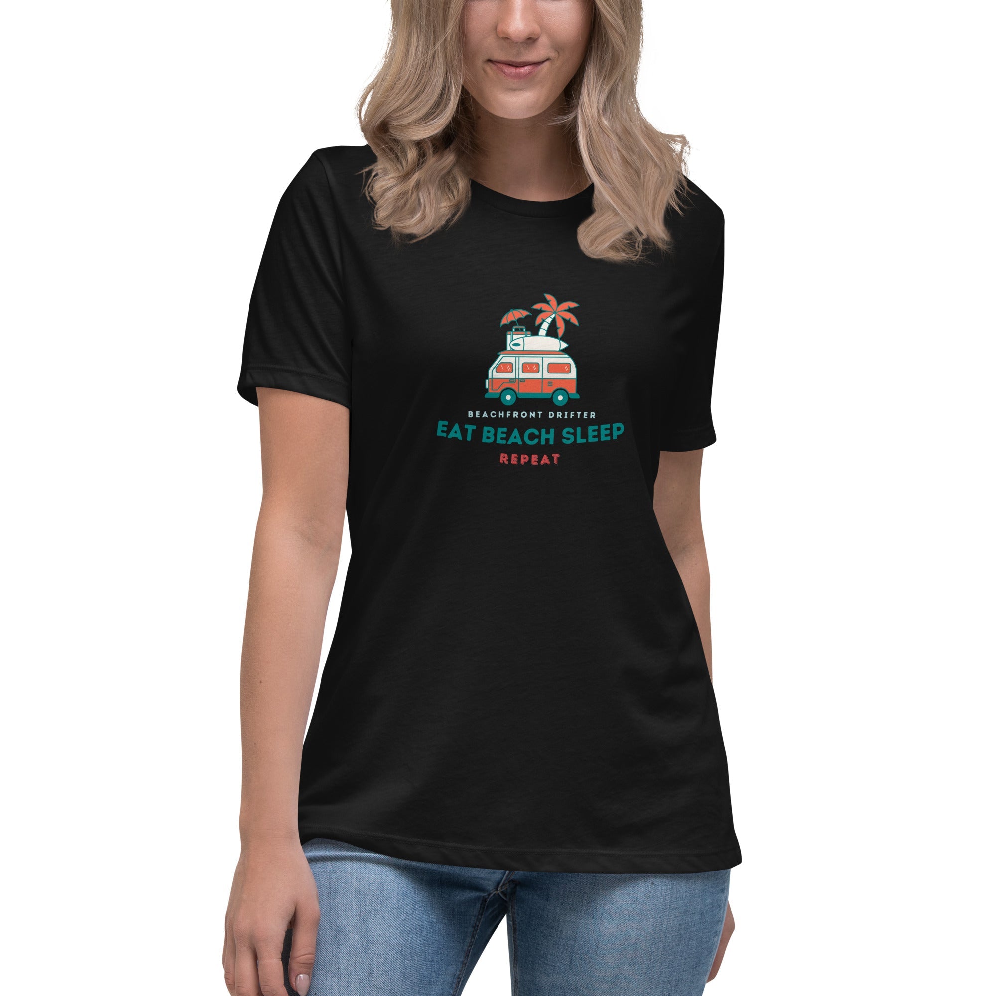 Eat Beach Sleep Women's Relaxed T-Shirt 🌴 - beachfrontdrifter