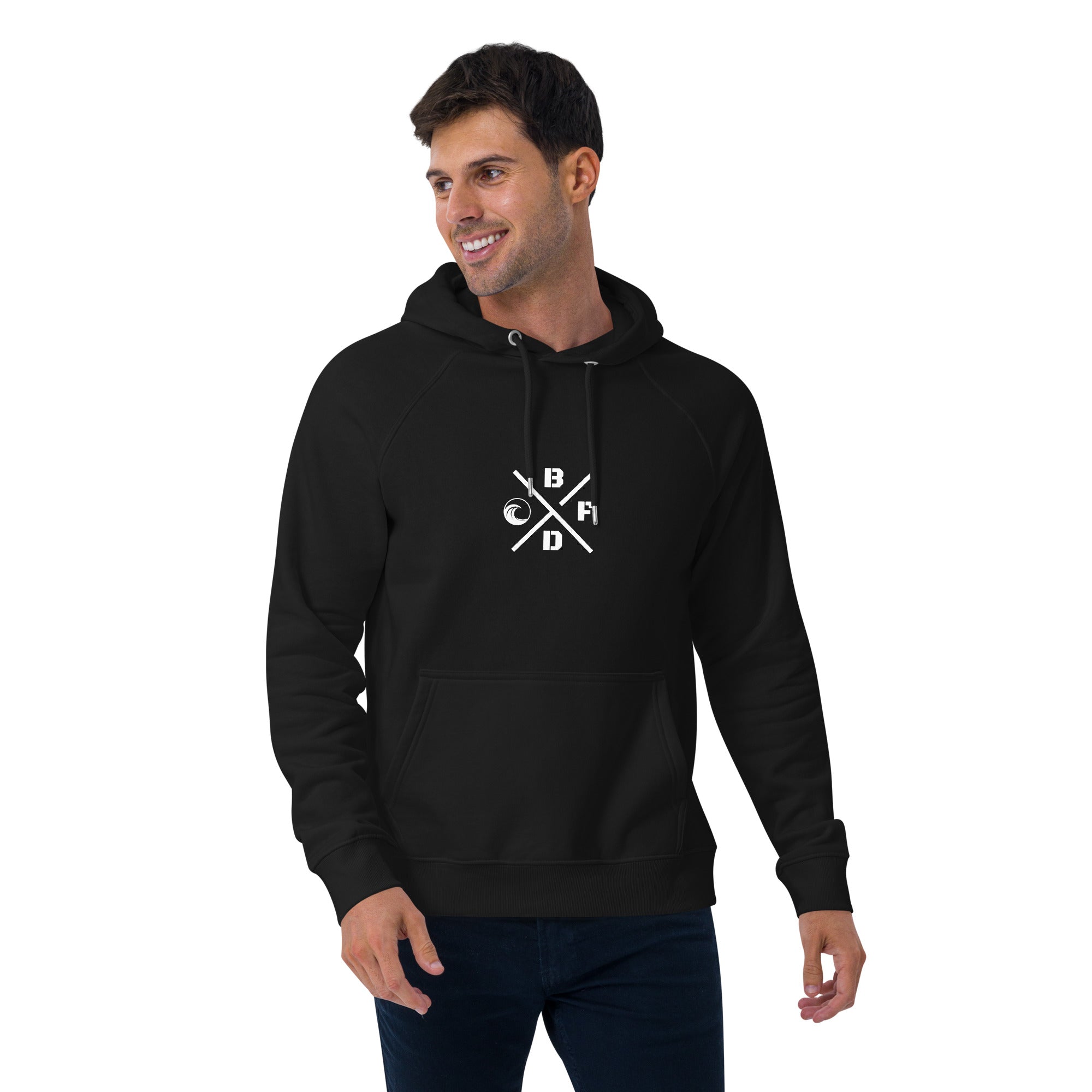 Initials Crossed Eco Hoodie 🌴 - beachfrontdrifter