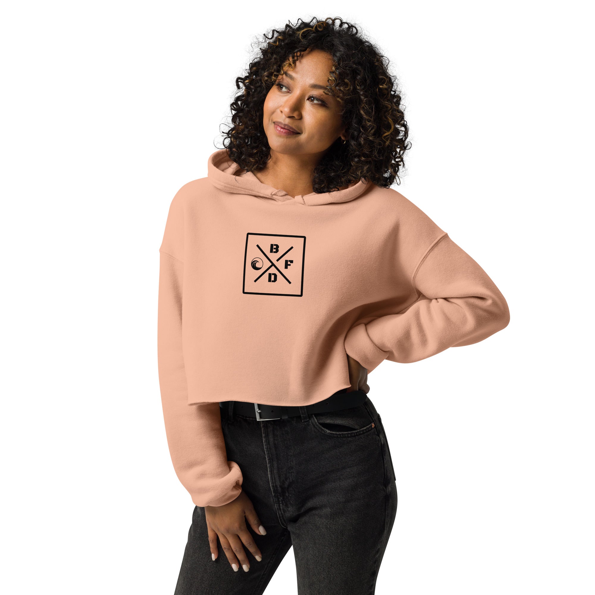 Initials Squared Crop Hoodie - beachfrontdrifter