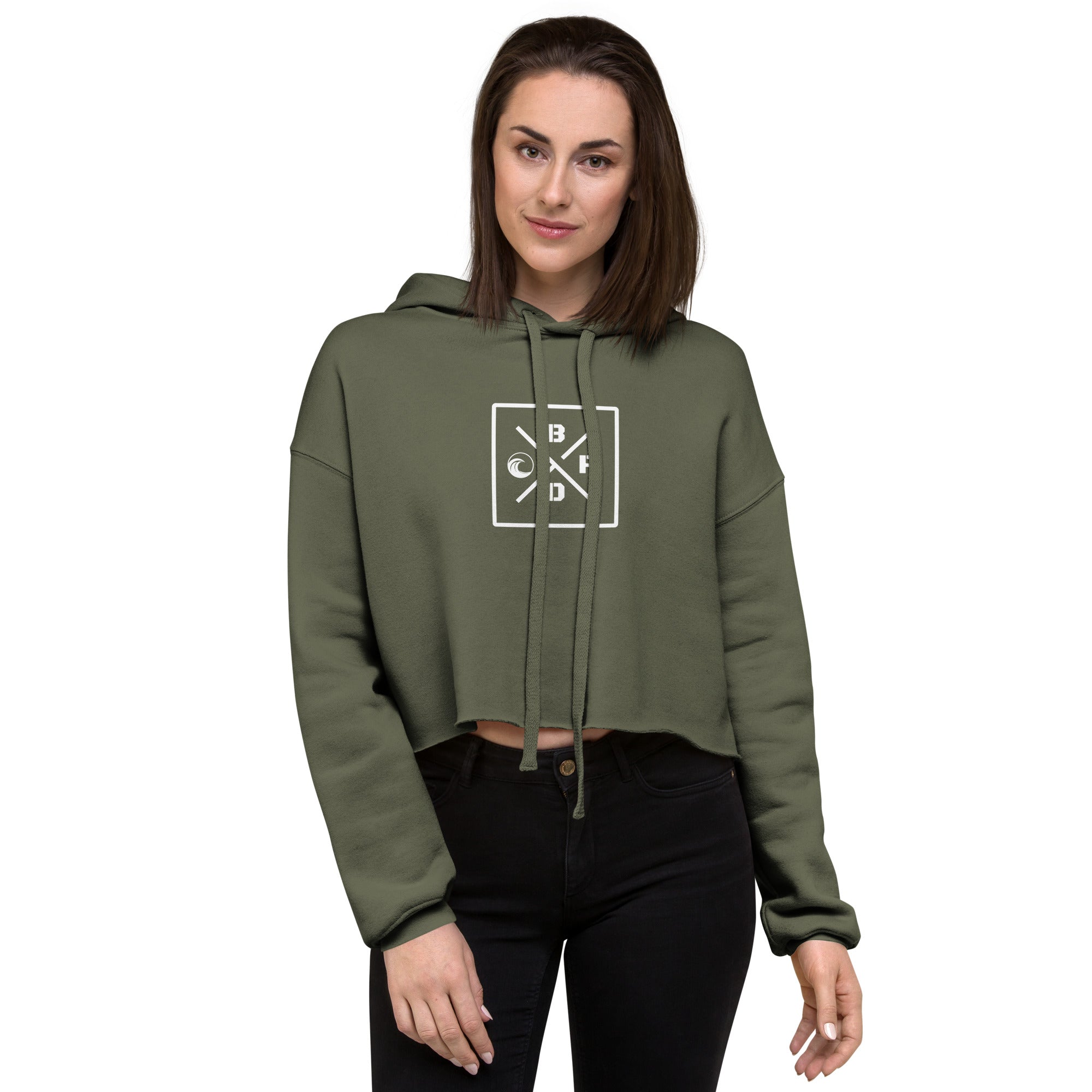 Initials Squared Crop Hoodie - beachfrontdrifter