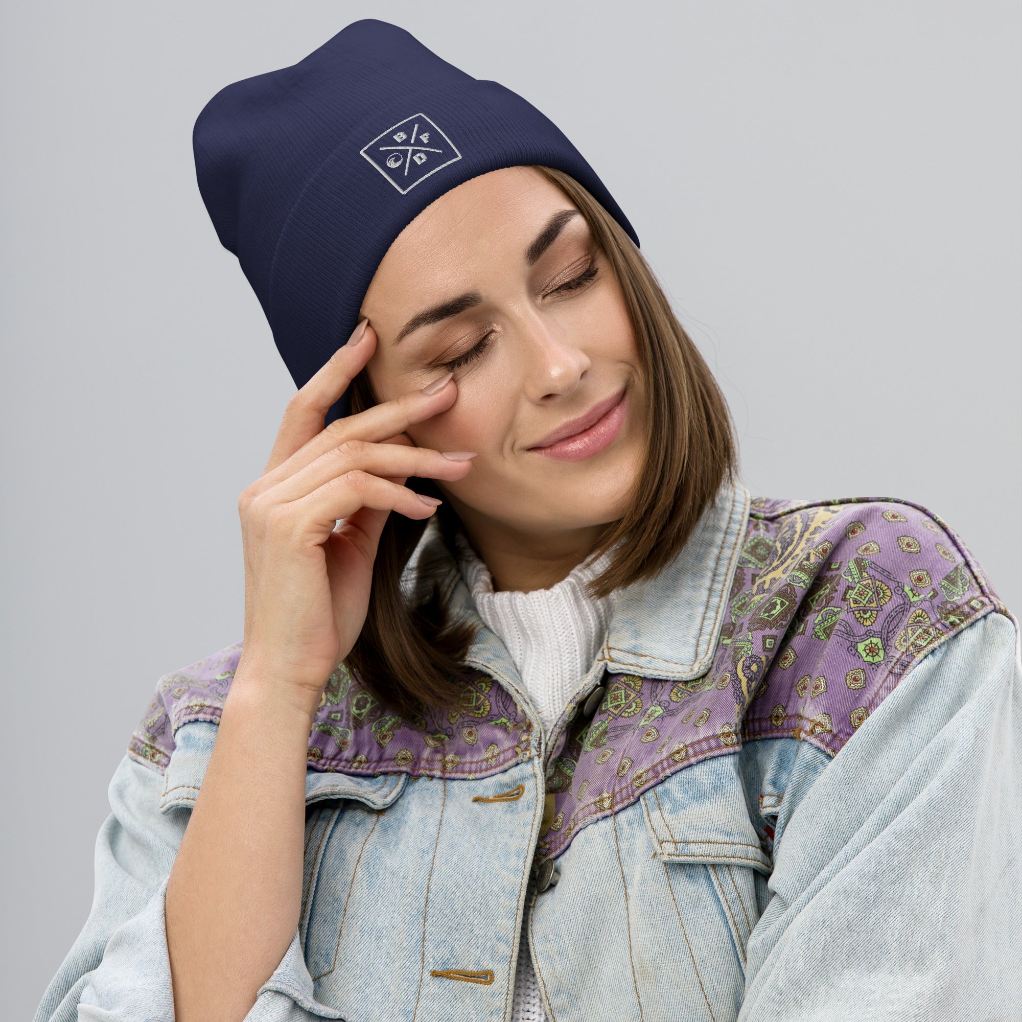 Initials Squared Embroidered Beanie - beachfrontdrifter