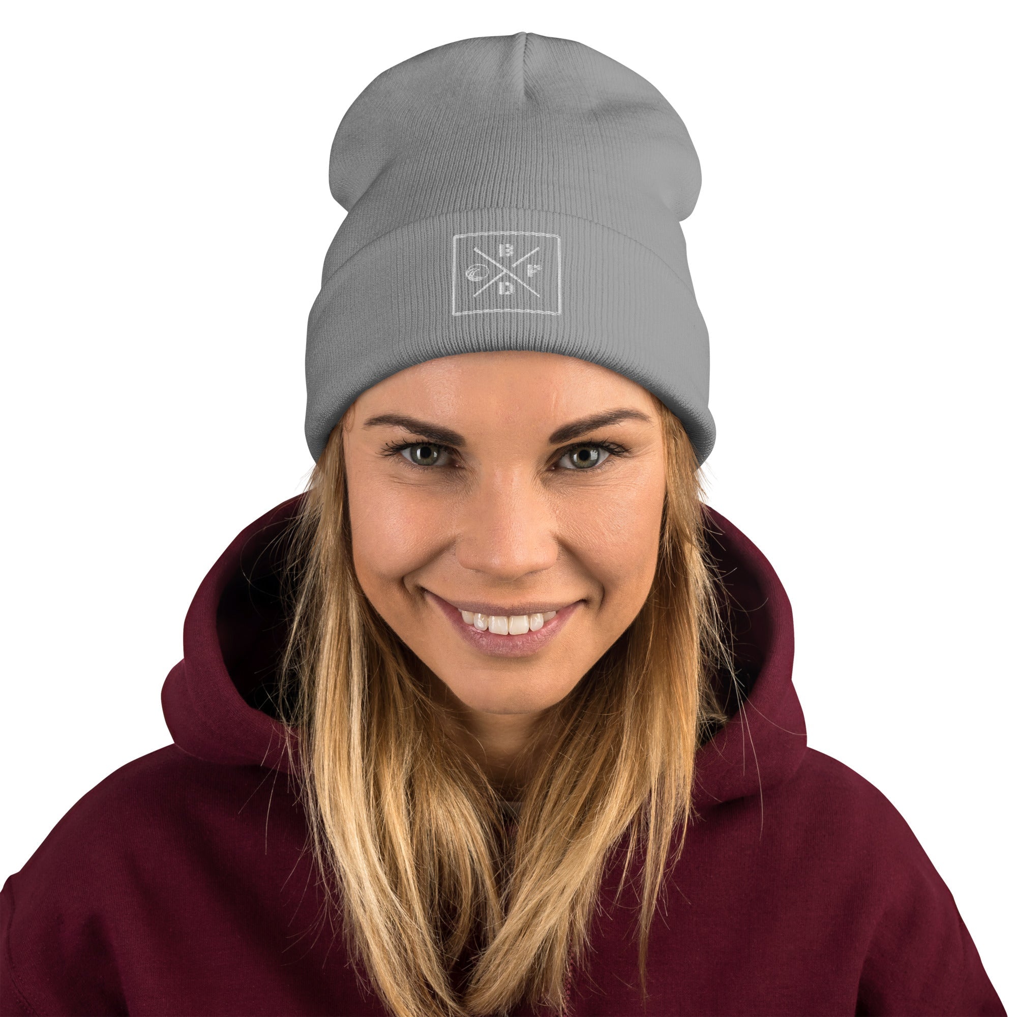 Initials Squared Embroidered Beanie - beachfrontdrifter