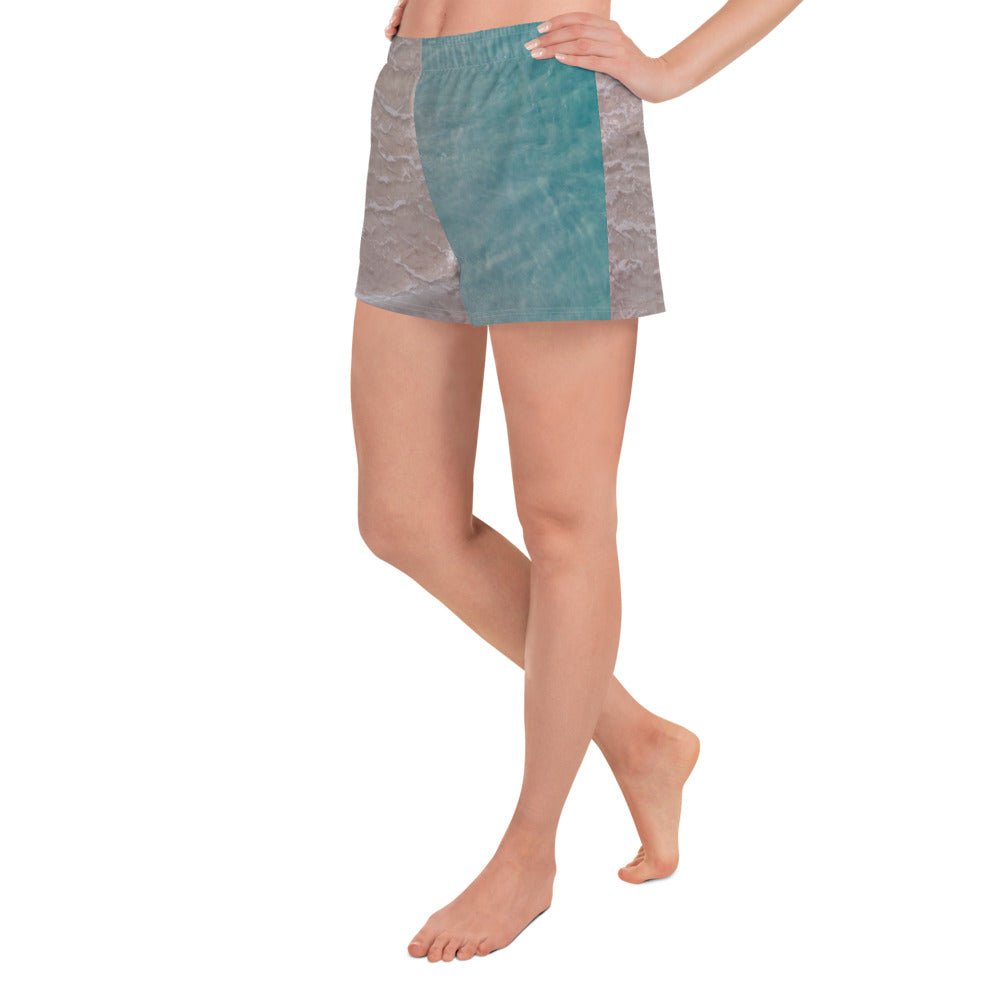 Split Ocean Women's Athletic Short Shorts🌴 - beachfrontdrifter