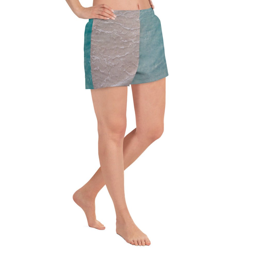 Split Ocean Women's Athletic Short Shorts🌴 - beachfrontdrifter