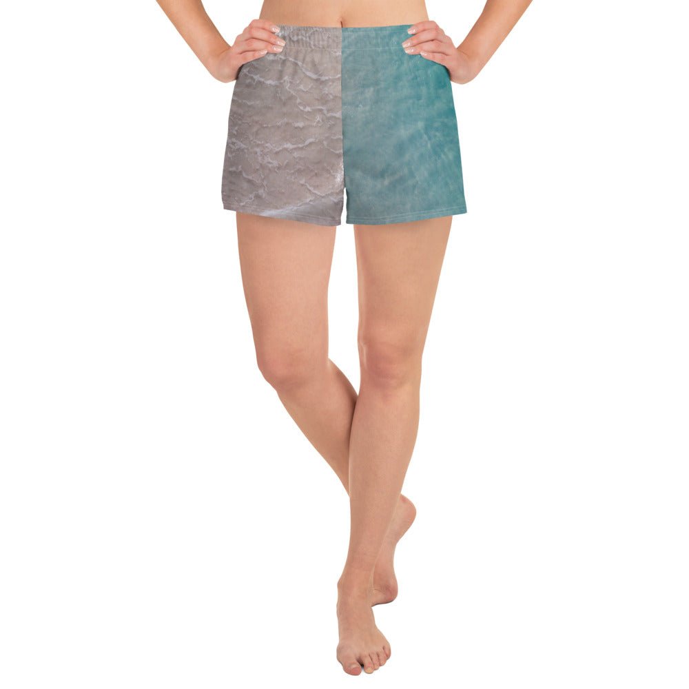 Split Ocean Women&#39;s Athletic Short Shorts🌴 - beachfrontdrifter